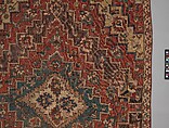 Rug with an Interlocking Lozenge-Medallion Design, Wool (warp, weft, and pile); symmetrically knotted pile