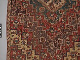 Rug with an Interlocking Lozenge-Medallion Design, Wool (warp, weft, and pile); symmetrically knotted pile