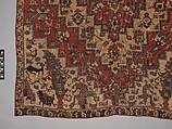 Rug with an Interlocking Lozenge-Medallion Design, Wool (warp, weft, and pile); symmetrically knotted pile