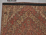 Rug with an Interlocking Lozenge-Medallion Design, Wool (warp, weft, and pile); symmetrically knotted pile