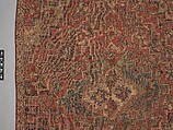Rug with an Interlocking Lozenge-Medallion Design, Wool (warp, weft, and pile); symmetrically knotted pile