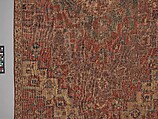 Rug with an Interlocking Lozenge-Medallion Design, Wool (warp, weft, and pile); symmetrically knotted pile