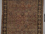Carpet, Wool (pile), cotton (warp and weft); asymmetrically knotted pile