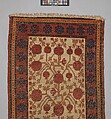 Carpet, Cotton (warp), wool (weft and pile); asymmetrically knotted pile