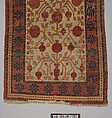 Carpet, Cotton (warp), wool (weft and pile); asymmetrically knotted pile