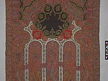 Shawl of Joined Fragments, Wool, silk; double interlocking twill tapestry weave, embroidered, pieced