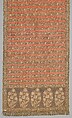 Sash with Flowering Plants, Silk, silver and gilded metal wrapped thread; taqueté, brocaded