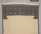 Shawl, Wool; twill weave and double interlocking twill tapestry weave