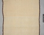 Shawl, Wool; twill weave and double interlocking twill tapestry weave