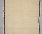 Shawl, Wool; twill weave and double interlocking twill tapestry weave