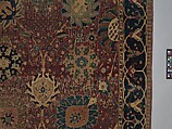 Vase Carpet, Cotton (warp and weft), silk (weft), wool (weft and pile); asymmetrically knotted pile