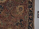 Vase Carpet, Cotton (warp and weft), silk (weft), wool (weft and pile); asymmetrically knotted pile