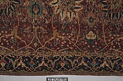 Vase Carpet, Cotton (warp and weft), silk (weft), wool (weft and pile); asymmetrically knotted pile