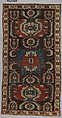 Carpet with a Geometricized Medallion Design, Wool (warp, weft and pile); symmetrically knotted pile