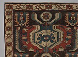 Carpet with a Geometricized Medallion Design, Wool (warp, weft and pile); symmetrically knotted pile
