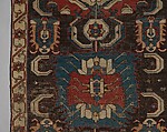 Carpet with a Geometricized Medallion Design, Wool (warp, weft and pile); symmetrically knotted pile