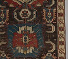Carpet with a Geometricized Medallion Design, Wool (warp, weft and pile); symmetrically knotted pile