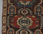 Carpet with a Geometricized Medallion Design, Wool (warp, weft and pile); symmetrically knotted pile