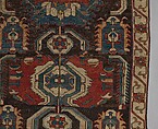 Carpet with a Geometricized Medallion Design, Wool (warp, weft and pile); symmetrically knotted pile