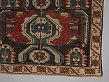Carpet with a Geometricized Medallion Design, Wool (warp, weft and pile); symmetrically knotted pile