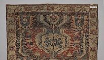 Carpet with a Geometricized Medallion Design, Wool (warp, weft and pile); symmetrically knotted pile