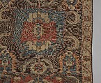 Carpet with a Geometricized Medallion Design, Wool (warp, weft and pile); symmetrically knotted pile