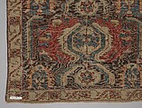 Carpet with a Geometricized Medallion Design, Wool (warp, weft and pile); symmetrically knotted pile
