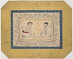 Youth and Dervish, Ink, opaque watercolor, and gold on paper (tinted drawing)
