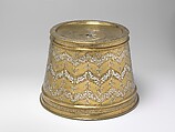 Candlestick Base with Interlacing Dragons, Brass; inlaid with silver and copper