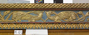 Ceiling, Wood; carved, painted, and gilded