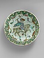 Dish, Stonepaste; underglaze painted