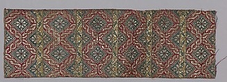 Textile Fragment, Silk, metal wrapped thread; taqueté (seraser)