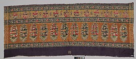 Sari Border, Silk, metal wrapped thread; double weave with supplementary twill, brocaded