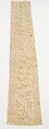 Panel from a Mantle or Apron, Cotton, tasar silk; plain weave, embroidered
