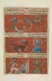 Folio from a Mu'nis al-ahrar fi daqa'iq al-ash'ar (The Free Man's Companion to the Subtleties of Poems) of Jajarmi, Muhammad ibn Badr al-Din Jajarmi (Iranian, active 1340s), Ink, opaque watercolor, and gold on paper