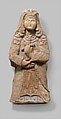 Standing Figure with Feathered Headdress, Gypsum plaster; modeled, carved, polychrome-painted, gilded