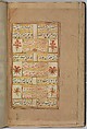 Nan va Halva (Breads and Sweets), Muhammad Baha&#39; al-Din al-&#39;Amili (Iranian, born Syria, Baalbek 1547–1621 Isfahan), Ink, opaque watercolor, and gold on paper
Binding: leather