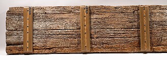 Panel with Cusped Arches, Wood (cedar); carved and painted