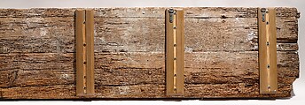 Panel with Cusped Arches, Wood (cedar); carved and painted