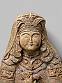 Standing Figure with Feathered Headdress, Gypsum plaster; modeled, carved, polychrome-painted, gilded