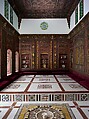 Damascus Room, Wood (poplar) with gesso relief, gold and tin leaf, glazes and paint; wood (cypress, poplar, and mulberry), mother-of-pearl, marble and other stones, stucco with glass, plaster ceramic tiles, iron, brass