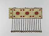 Door Surround, Silver, fire gilded with openwork, decorative wire, twisted wire chains, bells, and cabochon and table cut carnelians