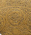 Tray, Brass; engraved and inlaid with silver and black compound