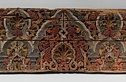 Panel with Cusped Arches, Wood (cedar); carved and painted