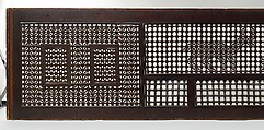 Mashrabiyya Screen with Two Gazelles, Wood; turned