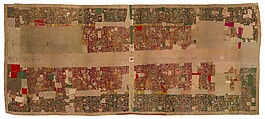The Emperor's Carpet, Silk (warp and weft), wool (pile); asymmetrically knotted pile