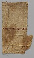 Three Fragments with a Coptic Inscription, Tapestry weave in polychrome and undyed wool on plain-weave ground of undyed wool; a row of stitches in undyed wool below the top edge