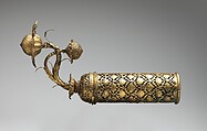 Palanquin Finials with Lotuses, Copper; cast, pierced, chased, and gilded