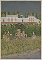 Prince and Ladies in a Garden, Nidha Mal (Indian, active ca. 1735–75), Ink, opaque watercolor, and gold on paper