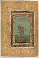 "Red-Headed Vulture", Folio from the Shah Jahan Album, Ink, opaque watercolor, and gold on paper